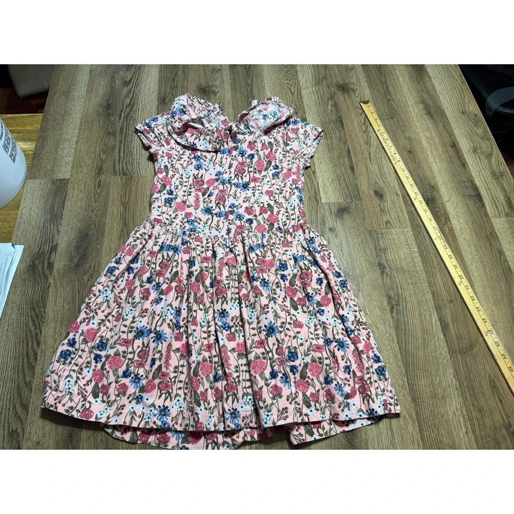 Scotch & Soda Dress Girls Size XL (14/16) Pink Dress Floral Ruffle Collar